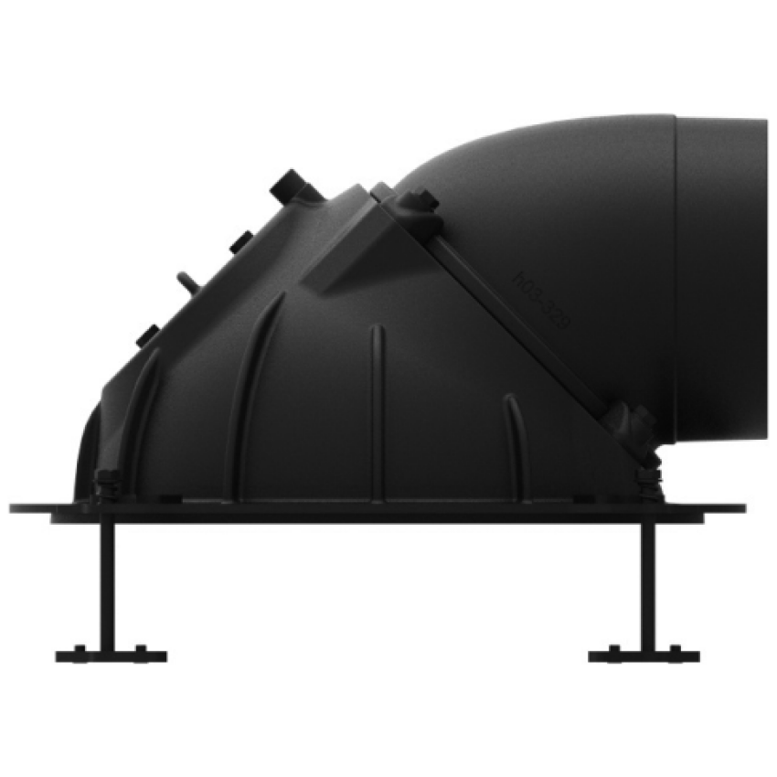 HOXTER KV ECKA 51/51/51 horevýsuvné dvierka liatinová kupola čierne dvojité presklenie